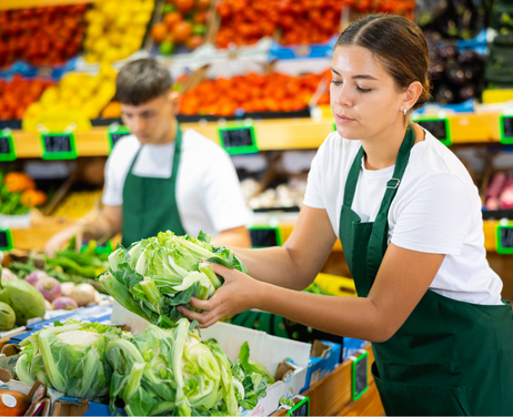 FMS Grocery produce worker